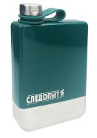 Фляжка «СЛЕДОПЫТ Green Edition – Traveller» зеленая,  230 мл,  сталь / PF-BD-F10