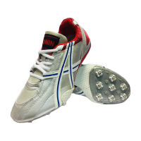 Шиповки Ronin р-р39, 8 шипов, дизайн Asics серо-белыйд/бега на любые дистанции / D363 11851