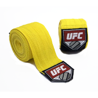 Бинт боксерский UFC (х/б+эластан) желтый 5 м / 4651