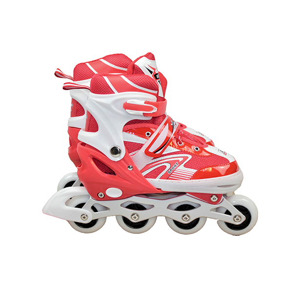 Роликовые коньки 9010(ABEC-7), размер (31-34) красный / WS