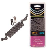 Велосипедная цепь SUMC 10 speed SX10GY 1/2"x11/128"/116L ГОСТ 30442-97 ISO 9633 / 661391
