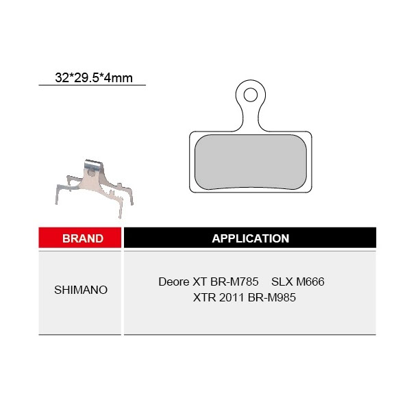 Колодки для дискового тормоза SHIMANO Deore XT BR-M785, SLX M666, XTR 2011 BR-M985 / 3122612-8