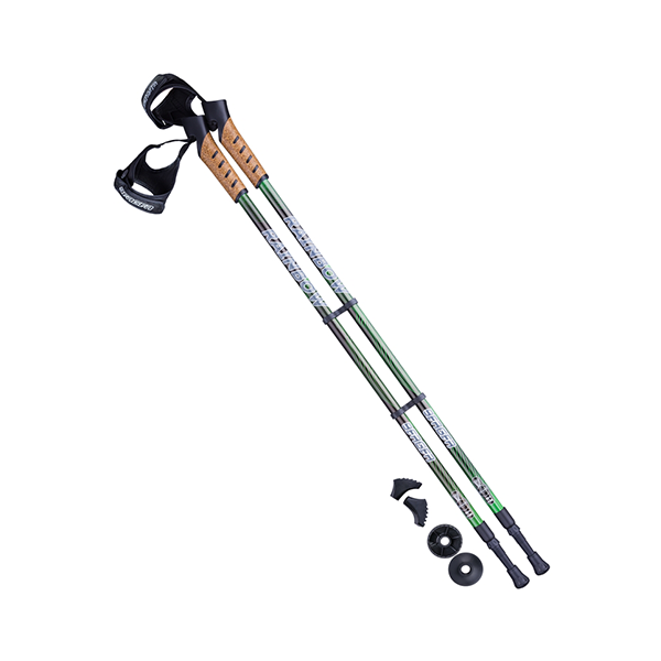 Палки для скандинавской ходьбы BERGER Rainbow, 77-135 см, 2-секционные чёрный/ярко-зелёный / 10966