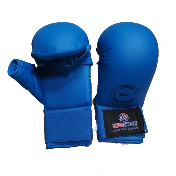 Накладки на руки для каратэ WKF, BS-з26, EKF с пальцем (синий, р.  M)