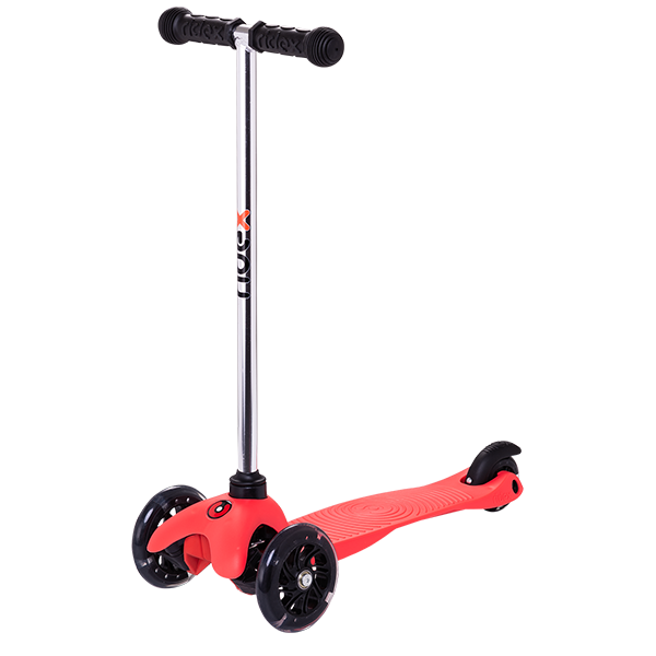 Самокат 3-х колесный RIDEX 3D Zippy 2.0 (120/80 мм), красный / 14404