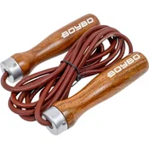 Скакалка BoyBo шнур-кожа, дерев. ручки, утяж.(460гр.) / WS