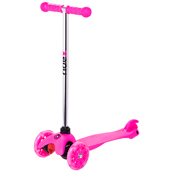 Самокат 3-х колесный RIDEX 3D Zippy 2.0 (120/80 мм), розовый / 14406