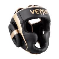 Шлем боксерский Venum Elite EVO закрытый кож/зам черно-золотой р-р M / 7169