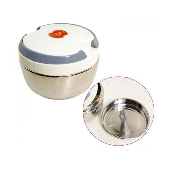 Ланч-бокс LUNCH BOX, с тарелкой, с крышкой, 1,2л, 14см, нержавеющая сталь / 303061