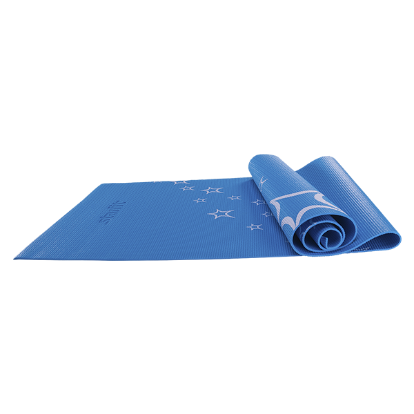 Коврик для йоги STARFIT FM-102 PVC 173x61x0,5 см, с рисунком, синий / 7242