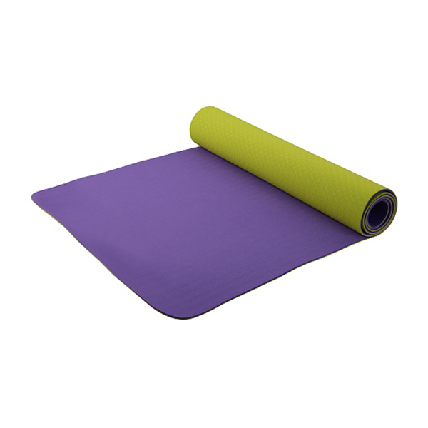 Коврик для фитнеса и йоги  Larsen TPE двухцветный violet/green р173х61х0,4см / AL