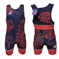 Трико борцовское ASICS (SINGLET)RUS, фиолетовый/красный, XS / WS