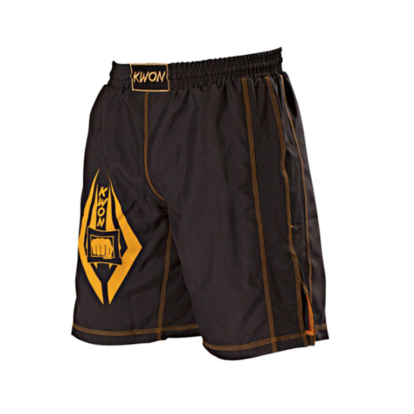 Шорты MMA Kwon Freefight Short black yellow logo (M) / 2000801