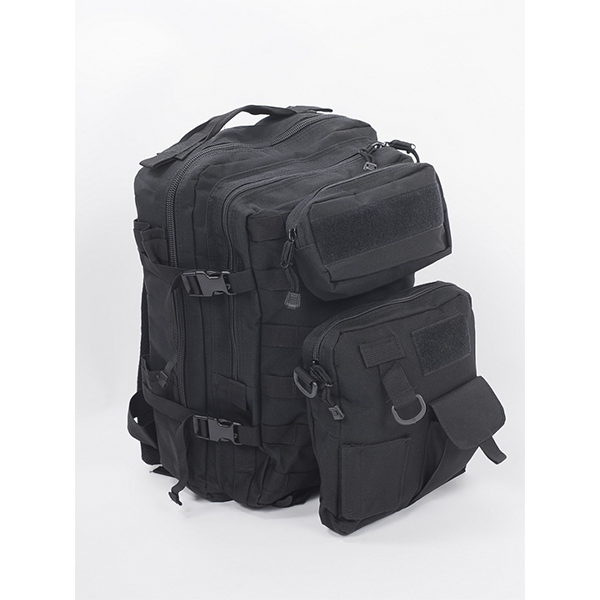Рюкзак тактический с карманами спереди CH-068, black / rep-470black