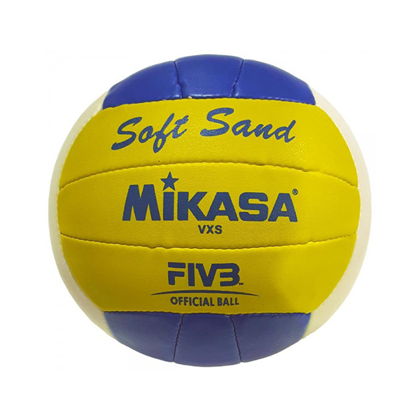  Мяч волейбол Mikasa Soft Sand, №5, шитый, желто-бело-синий / 10580