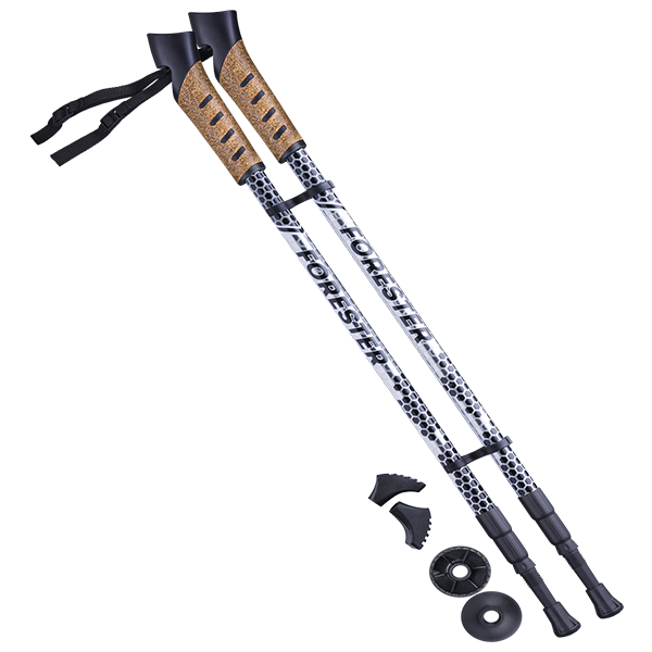 Палки для скандинавской ходьбы BERGER Forester, 67-135 см, 3-секционные, серый/чёрный / 10963