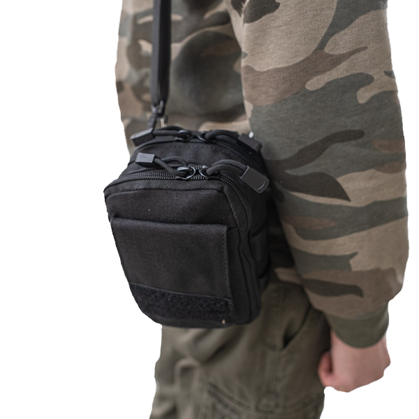 Подсумок с двумя отделениями на ремне P-01 black / rep-509-P-01black