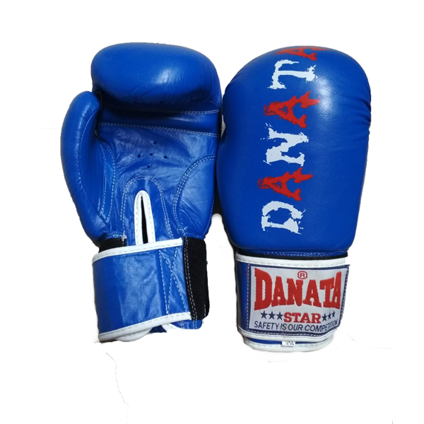 Перчатки бокс Dan Hill кожа 12oz син./DAN