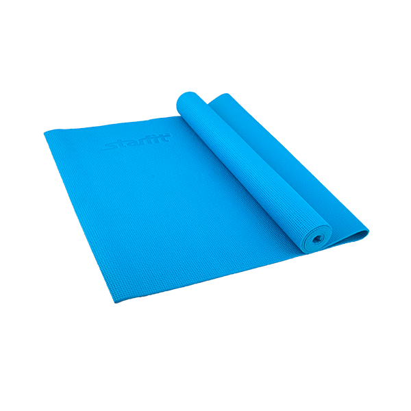 Коврик для йоги STARFIT FM-101 PVC 173x61x0,8 см, синий / 8837