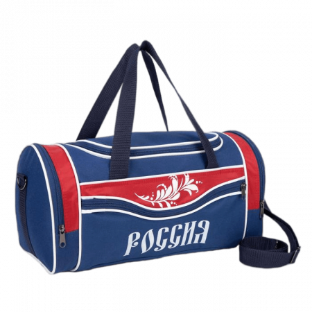 Сумка спортивная, 3 отдела на молниях, наружный карман, цвет синий/красный / 4675422
