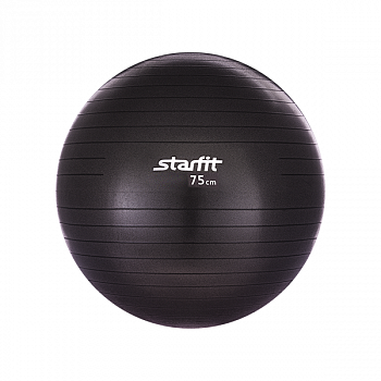 Мяч гимнастический STARFIT GB-101 75 см, черный (антивзрыв) / 8859