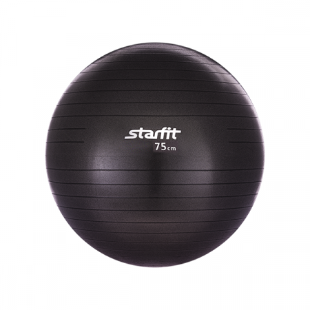 Мяч гимнастический STARFIT GB-101 75 см, черный (антивзрыв) / 8859