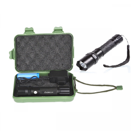 Фонарь ULTRAFLASH E145 ( фонарь аккум.220В, черн., CREE1 ват , 3 реж.. 18650, пласт.бокс) / 700112