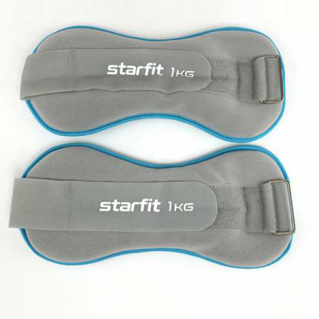 Утяжелители универсальные STARFIT WT-501 1 кг, синий/серый / 1530