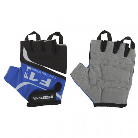 Перчатки велосипедные Vinca VG 924 black/blue (S)