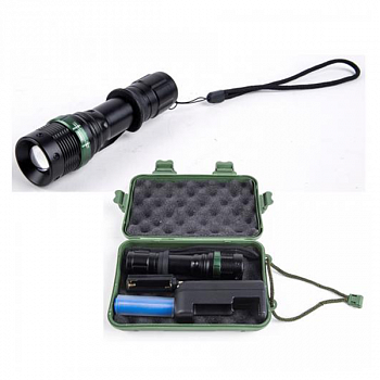 Фонарь ULTRAFLASH E142 (аккум., 220В, черн., CREE 3 ватт, фокус, 3 реж.,18650, пласт. бокс) / 303897