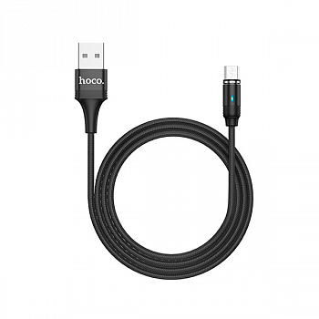 Кабель (A/microB) 1.2м HOCO U76 2А магнитный Black