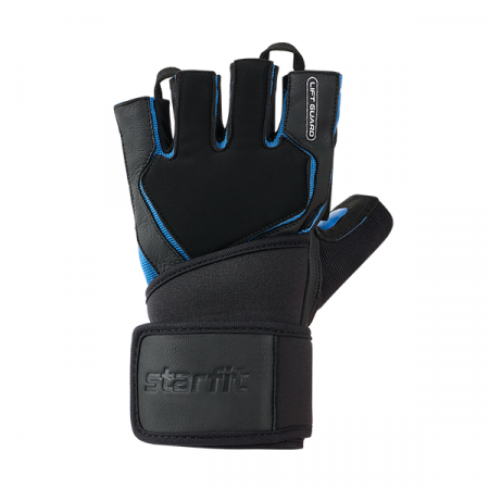Перчатки для фитнеса STARFIT WG-201, черный/синий (L) / 4446