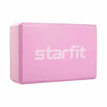 Блок для йоги STARFIT YB-200 EVA, 8 см, 115 гр, 22,5х15 см, розовый пастель / 3527