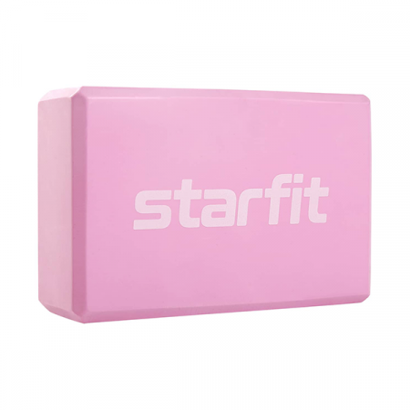 Блок для йоги STARFIT YB-200 EVA, 8 см, 115 гр, 22,5х15 см, розовый пастель / 3527