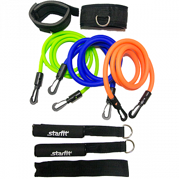 Комплект съемных эспандеров STARFIT ES-606 с ручками / 8890