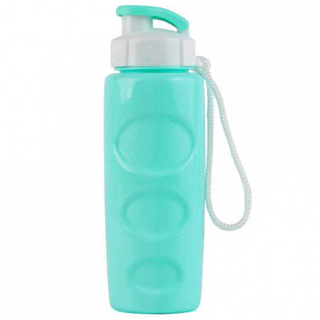Бутылка для воды "HEALTH and FITNESS" со шнурком, 500 ml., anatomic, мятный / КК0030 