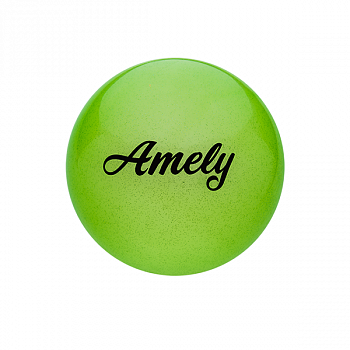 Мяч для х/г Amely AGB-102 15 см, зеленый, с блестками / 12861