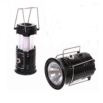 Фонарь туристический раздвижной, 6+1LED, свет теплый-холодный,14*9 см, 3хАА / 855-314