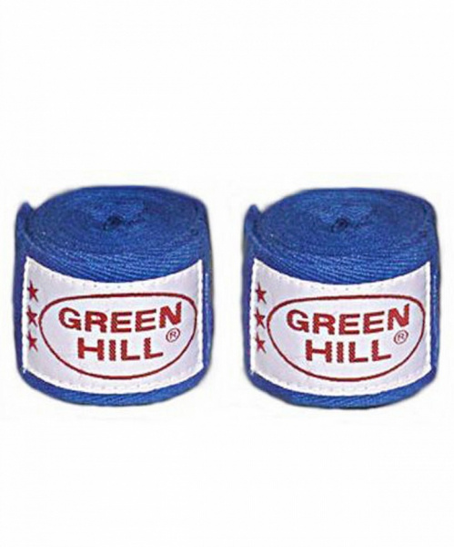 Бинт боксерский Green Hill, 3,5м, х/б, синий / 7695