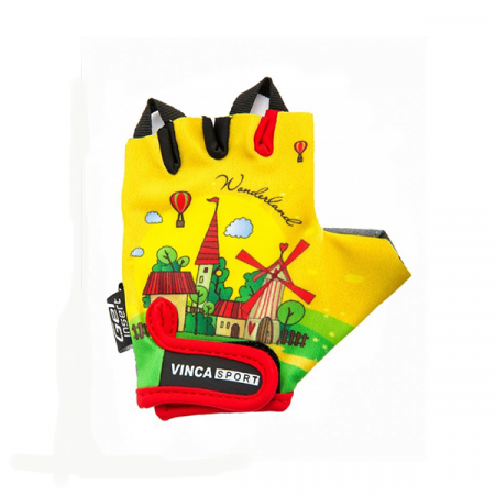 Перчатки велосипедные детские Vinca VG 942 Travel yellow (4XS)