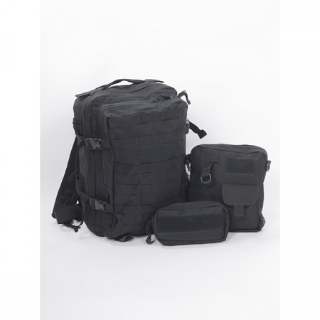 Рюкзак тактический с карманами спереди CH-068, black / rep-470black
