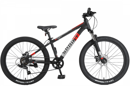 Велосипед TechTeam Sprint 24"х13" черный (чёрно-красный) / TT
