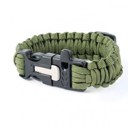 Браслет из паракорда (пряжка со свистком, компасом, огнивом) Tactical Pro, red / 3004C