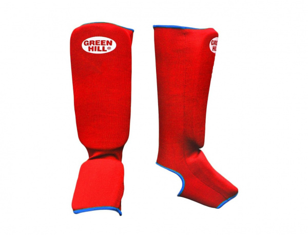 Защита голень-стопа Green Hill, х/б, красный (M) /0592