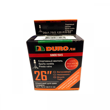 Велокамера 26"1.75х2,125 F/V 52мм DURO PRESTA / 3082652-015
