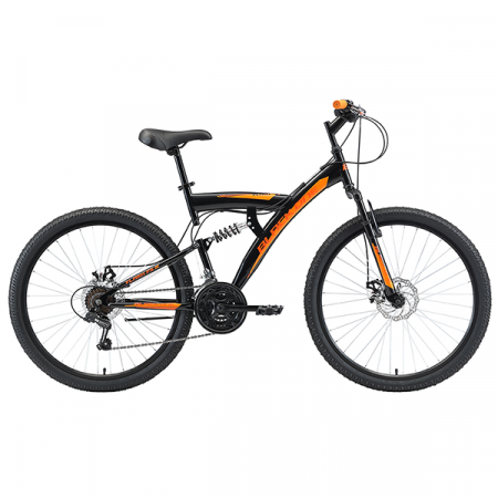 Велосипед Black One Flash FS 26 D черный/оранжевый 2020-2021 ((18")(HD00000374)) / 39608