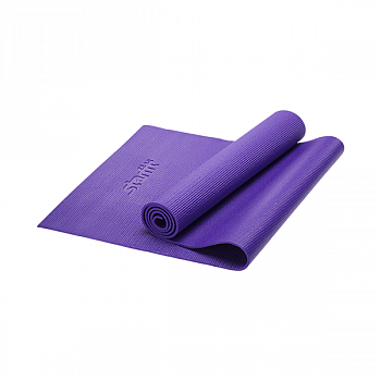 Коврик для йоги STARFIT FM-101 PVC 173x61x0,6 см, фиолетовый / 8836