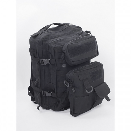 Рюкзак тактический с карманами спереди CH-068, black / rep-470black