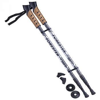 Палки для скандинавской ходьбы BERGER Forester, 67-135 см, 3-секционные, серый/чёрный / 10963