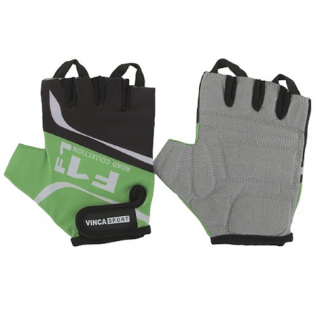 Перчатки велосипедные Vinca VG 924 black/green (Xs)